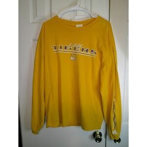 Vintage Adidas LSU Tigers Long Sleeve Graphic Tee Shirt‎ Collegiate Gold XL